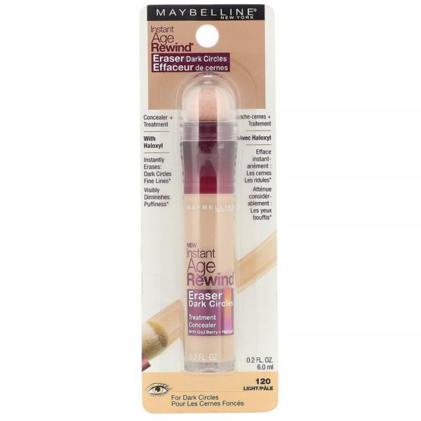 Instant Age Rewind، مزيل للهالات الداكنة حول العين، 120 فاتح، 0.2 أونصة سائلة (6 مل) Maybelline من متجر روزا في فلسطين