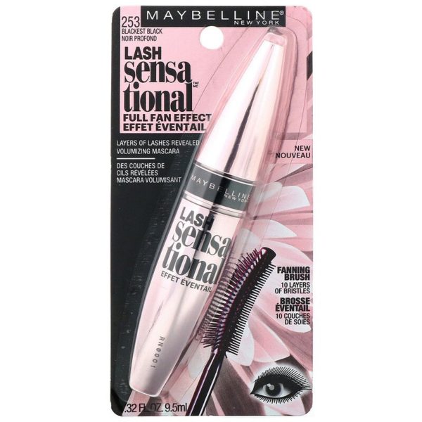 ماسكارا الرموش المثيرة، بأشد درجات السواد253، حجم 0.32 أونصة سائلة (9.5 مل) Maybelline من متجر روزا في فلسطين
