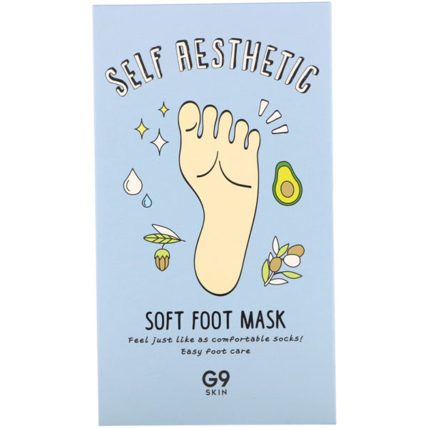 Self Aesthetic، قناع لقدمين ناعمتين، 5 أقنعة، 0.40 أونصة سائلة (12 مل) G9skin من متجر روزا في فلسطين