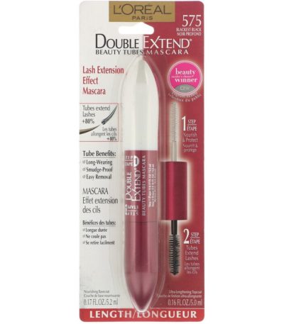ماسكارا Double Extend Beauty Tubes، بلون Blackest Black 575،‏ 0.17 أونصة سائلة (5.2 مل)/ 0.16 أونصة سائلة (5 مل) L'Oreal من متجر روزا في فلسطين