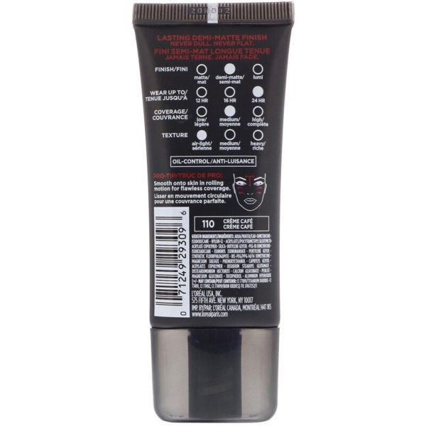 كريم أساس Infallible Pro-Matte، 110 كافيه كريمي 1 أونصة سائلة (30 مل) L'Oreal من متجر روزا في فلسطين