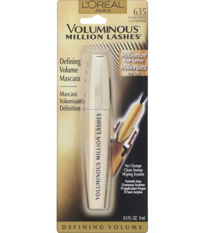 ماسكارا Voluminous Million Lashes، بلون Blackest Black 635 0.3 أونصة سائلة (9 مل) L'Oreal من متجر روزا في فلسطين