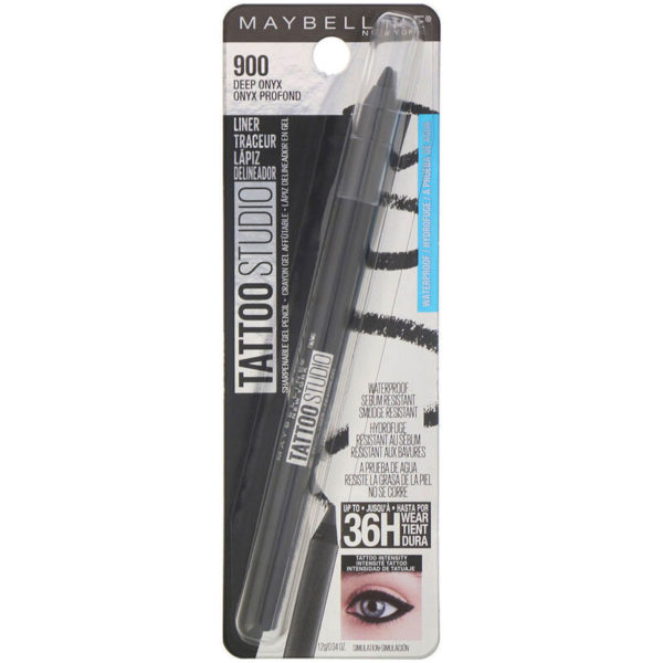 TattooStudio، قلم محدد عيون جيل، 900 Deep Onyx، 0.04 أوقية (12 جم) Maybelline من متجر روزا في فلسطين