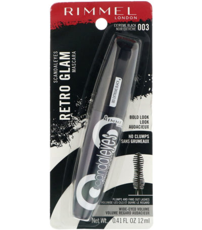 مسكرة Scandaleyes Retro Glam، بلون أسود داكن للغاية 003، 0.41 أوقية سائلة (12 مللي لتر) Rimmel London من متجر روزا في فلسطين