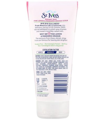 Radiant Skin، صنفرة الليمون الوردي والماندرين، 6 أونصة (170 جم) سانت إيفز من متجر روزا في فلسطين