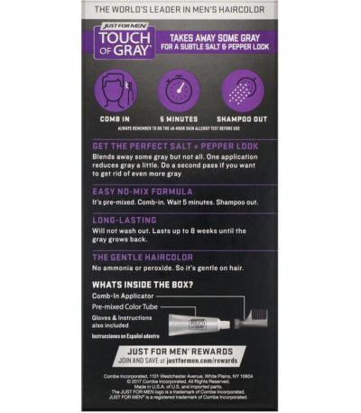 صبغة شعر Touch of Gray، المستخدمة بالتصفيف، الوزن 1.4 أوقية (40 جم) Just for Men من متجر روزا في فلسطين