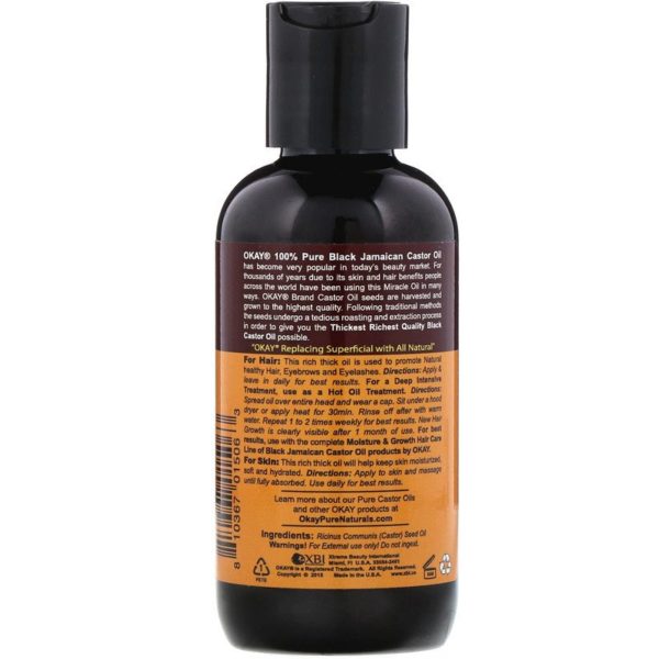 زيت الخروع الجاميكي الأسود النقي 100%، 4 أونصة (118 مل) Okay Pure Naturals من متجر روزا في فلسطين