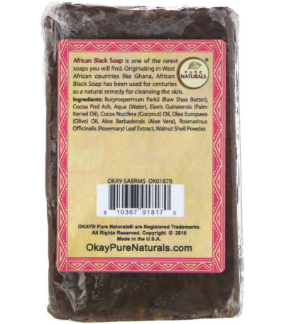 الصابون الأسود الأفريقي، إكليل الجبل، 5.5 أونصة (156 جم) Okay Pure Naturals من متجر روزا في فلسطين