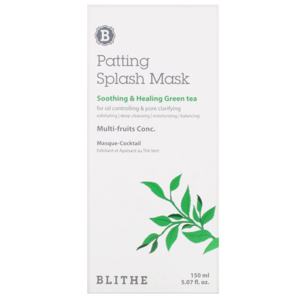 قناع الجمال Patting Splash، الشاي الأخضر المعالج والمنعش، 5.07 أونصة سائلة (150 مل) Blithe من متجر روزا في فلسطين