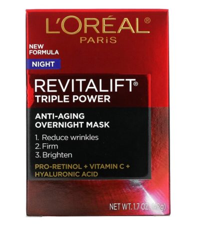 Revitalift ثلاثي القوة، قناع الجمال الليلي المضاد لعلامات الشيخوخة، 1.7 أونصة (48 جم) L'Oreal من متجر روزا في فلسطين