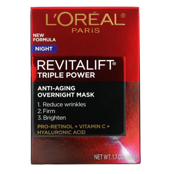 Revitalift ثلاثي القوة، قناع الجمال الليلي المضاد لعلامات الشيخوخة، 1.7 أونصة (48 جم) L'Oreal من متجر روزا في فلسطين