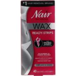 مزيل الشعر، شرائط شمع جاهزة، للساقين والجسم، 40 شريط شمع + 6 مناديل مبللة Nair من متجر روزا في فلسطين