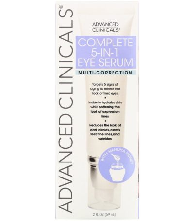 يعد Complete 5-in-1 Eye Serum مصحح متعدد، وهو 2 أونصة سائلة (59 مل) Advanced Clinicals من متجر روزا في فلسطين
