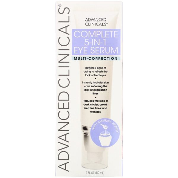 يعد Complete 5-in-1 Eye Serum مصحح متعدد، وهو 2 أونصة سائلة (59 مل) Advanced Clinicals من متجر روزا في فلسطين