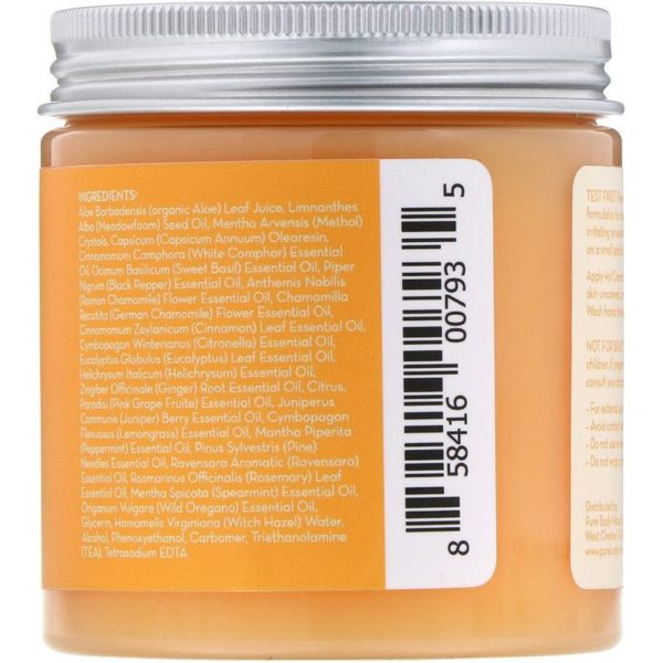 كريم دافئ بقوة فائقة، 8.8 أونصة سائلة (250 جم) Pure Body Naturals من متجر روزا في فلسطين