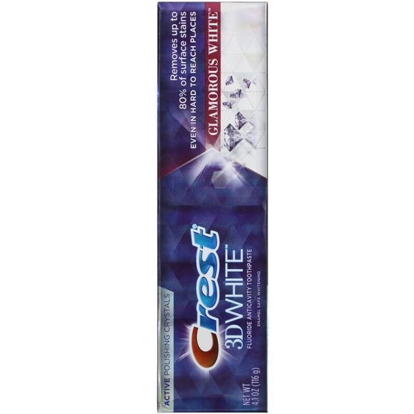 3D White، معجون أسنان مضاد للتسوس بالفلورايد، أبيض براق، 4.1 أونصة (116 جم) Crest من متجر روزا في فلسطين