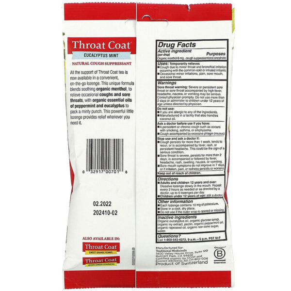 Organic Throat Coat Drops