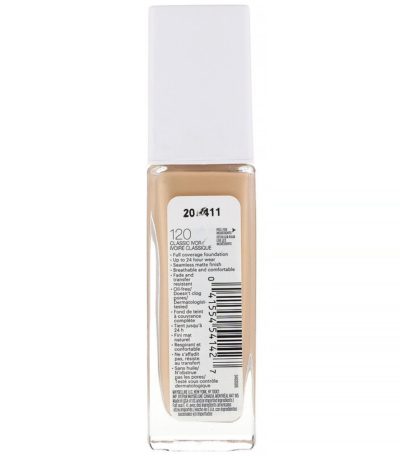 كريم الأساس Super Stay، تغطية الكاملة، لون عاجي كلاسيكي 120، أونصة سائلة واحدة (30 مل) Maybelline من متجر روزا في فلسطين