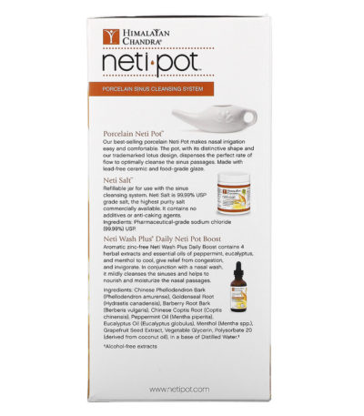 Neti Pot، نظام تنظيف الجيوب الأنفية بالبورسلين، 3 قطع هيمالايان إنستيتيوت من متجر روزا في فلسطين