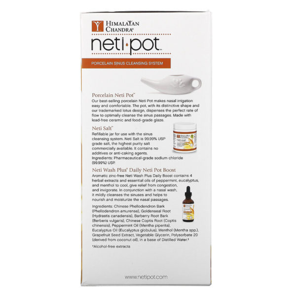 Neti Pot، نظام تنظيف الجيوب الأنفية بالبورسلين، 3 قطع هيمالايان إنستيتيوت من متجر روزا في فلسطين