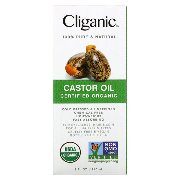 نقي وطبيعي 100%، زيت الخروع، 8 أونصة سائلة (240 مل) Cliganic من متجر روزا في فلسطين