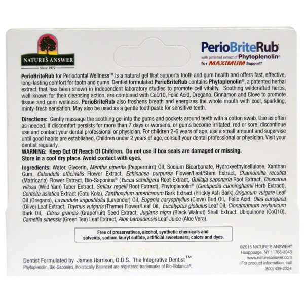 PerioBriteRub، جل مسكن للأسنان واللثة، بالنعناع المنعش، ​​0.5 أوقية (14.2 غ) ناتورز أنسر من متجر روزا في فلسطين
