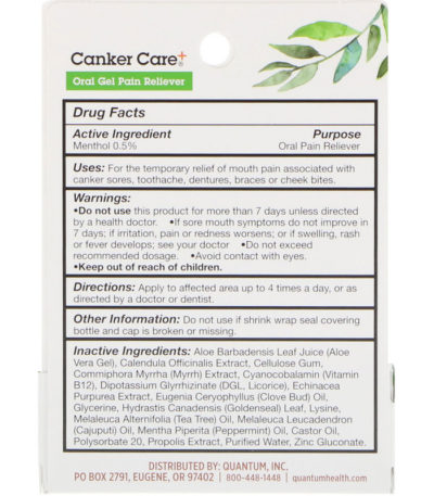 Canker Care +، جل فموي لتسكين الآلام، 33 أونصة سائلة (9.7 مل) كوانتوم هيلث من متجر روزا في فلسطين