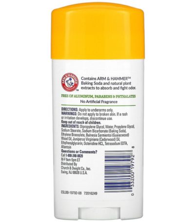 مزيلات رائحة العرق الطبيعية من Essentials، مزيل لرائحة العرق، بدون رائحة، 2.5 أونصة (71 جم) Arm & Hammer من متجر روزا في فلسطين