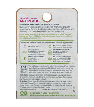 Naturally Waxed Antiplaque Flat Floss