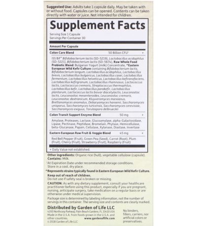 RAW Probiotics، العناية بالقولون، 30 كبسولة نباتية  من متجر روزا في فلسطين