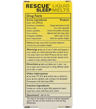 مساعد النوم Original Flower Remedies، Rescue Sleep Liquid Melts، 28 كبسولة  من متجر روزا في فلسطين