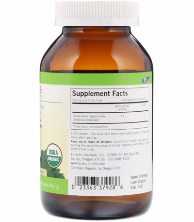 Raw Fresh Freeze-Dried Kale Whole Food POWder