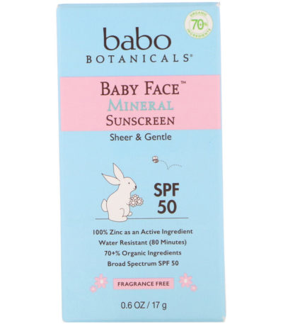 Baby Face، واقٍ شمسي معدني على شكل قضيب، عامل حماية من الدرجة 50، 0.6 أوقية (17 غرام) بابو بوتانيكالز من متجر روزا في فلسطين