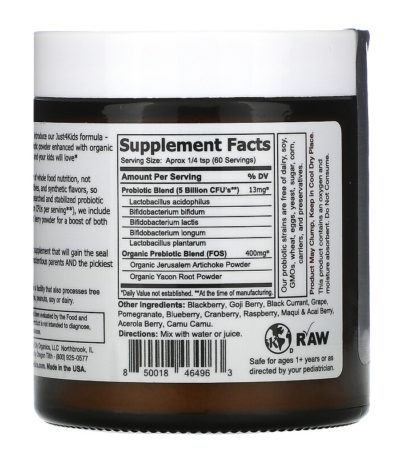 Just 4 Kids! Potent Probiotics with Organic Prebiotics Powder