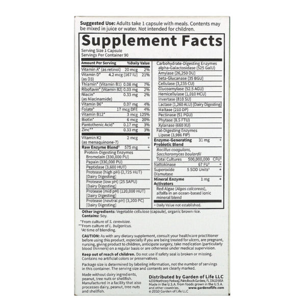 RAW Enzymes، للرجال، 90 كبسولة نباتية  من متجر روزا في فلسطين