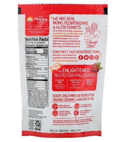 Organic Creamies، الخضروات المجففة بالتجميد، وجبات خفيفة، 1 أوقية (28 جم) ناتور إنك. (هابي بيبي) من متجر روزا في فلسطين