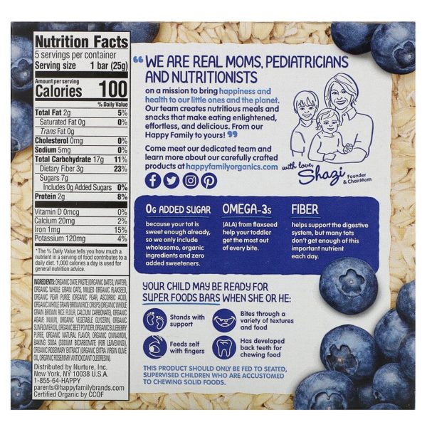 Organics Happy Tot، أطعمة فائقة، لوح شوفان خالي من الجلوتين، 5 ألواح، 0.88 أونصة (25 جم) لكل لوح ناتور إنك. (هابي بيبي) من متجر روزا في فلسطين