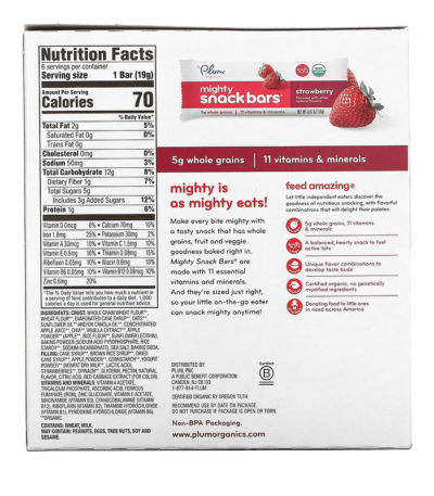 Mighty Snack Bars، للأطفال في سن الحبو، 6 ألواح، 0.67 أونصة (19 جم) لكل قطعة بلام أورغانيكس من متجر روزا في فلسطين