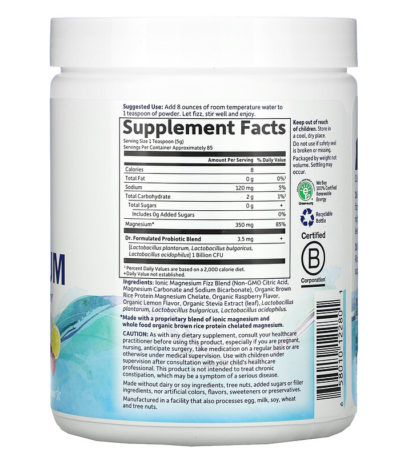 يوفر Dr. Formulated، مسحوق مغنيسيوم من الأغذية الكاملة، ليمون وتوت العليق، 14.9 أونصة (421.5 جم)  من متجر روزا في فلسطين