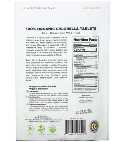 100% Organic Chlorella Tablets