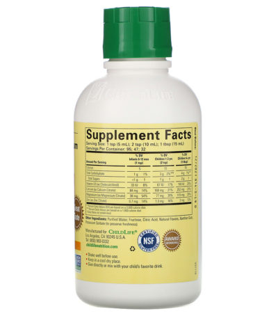 كالسيوم سائل مع مغنيسيوم، نكهة البرتقال الطبيعية، 16 أونصة سائلة (474 مل) تشايلدلايف من متجر روزا في فلسطين