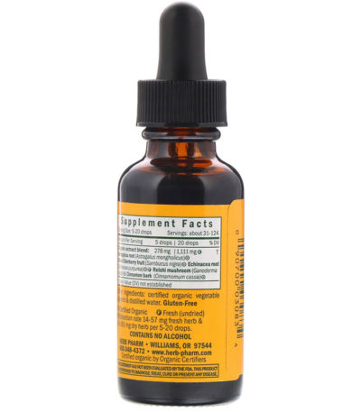 Kid's Immune Fortifier، System Builder، خالي من الكحول، أونصة سائلة واحدة (30 مل) هرب فارم من متجر روزا في فلسطين
