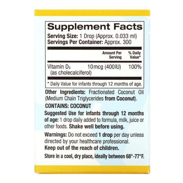 قطرات فيتامين د3 للرضع، 400 وحدة دولية، 34. أونصة سائلة (10 مل) California Gold Nutrition من متجر روزا في فلسطين