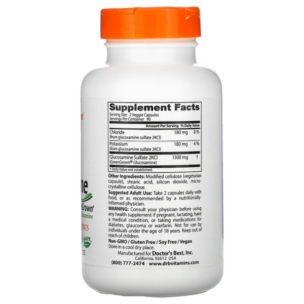 كبريتات الجلوكوزامين النباتي مع GreenGrown Glucosamine، 750 ملجم، 180كبسولة نباتية  من متجر روزا في فلسطين