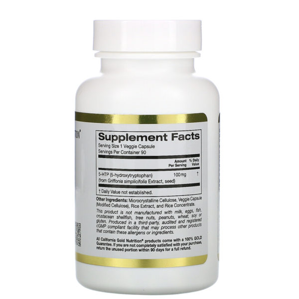 5-HTP، دعم المزاج، مستخلص جريفونيا سيمبليسيفوليا من سويسرا، 100 ملجم، 90 كبسولة نباتية  من متجر روزا في فلسطين