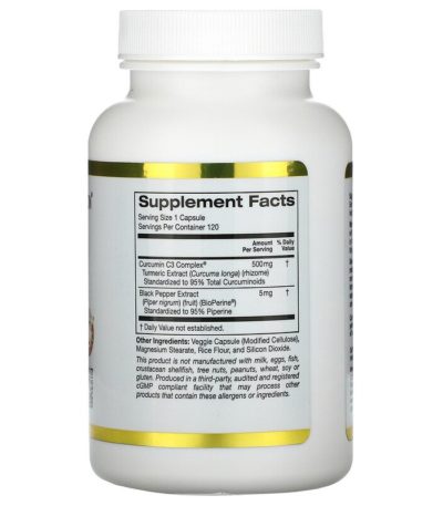 Curcumin C3 Complex المزود بـ BioPerine، ‏500 ملجم، 120 كبسولة نباتية  من متجر روزا في فلسطين