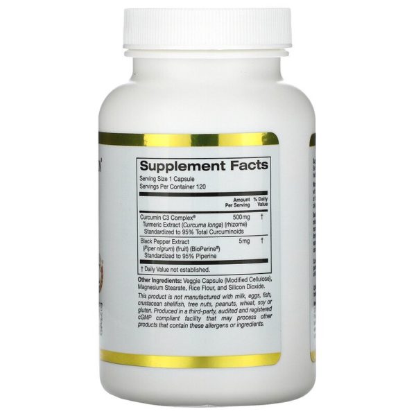Curcumin C3 Complex المزود بـ BioPerine، ‏500 ملجم، 120 كبسولة نباتية  من متجر روزا في فلسطين