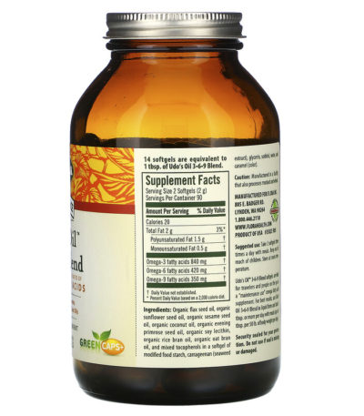 Udo's Choice، مزيج Udo's Oil 3-6-9 ، 180 كبسولة هلامية نباتية  من متجر روزا في فلسطين