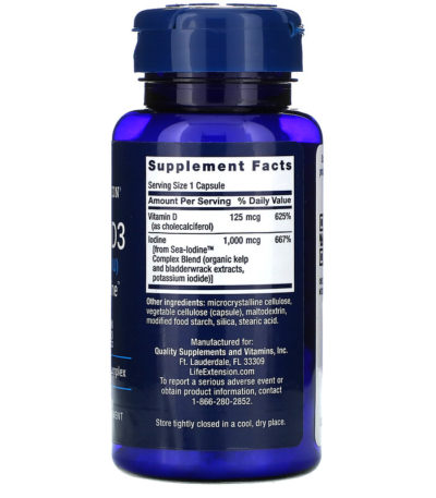 فيتامين د3 مع Sea-Iodine، 125 مكجم (5