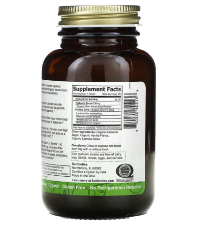 Potent Probiotics With Organic Yacon Root Prebiotics